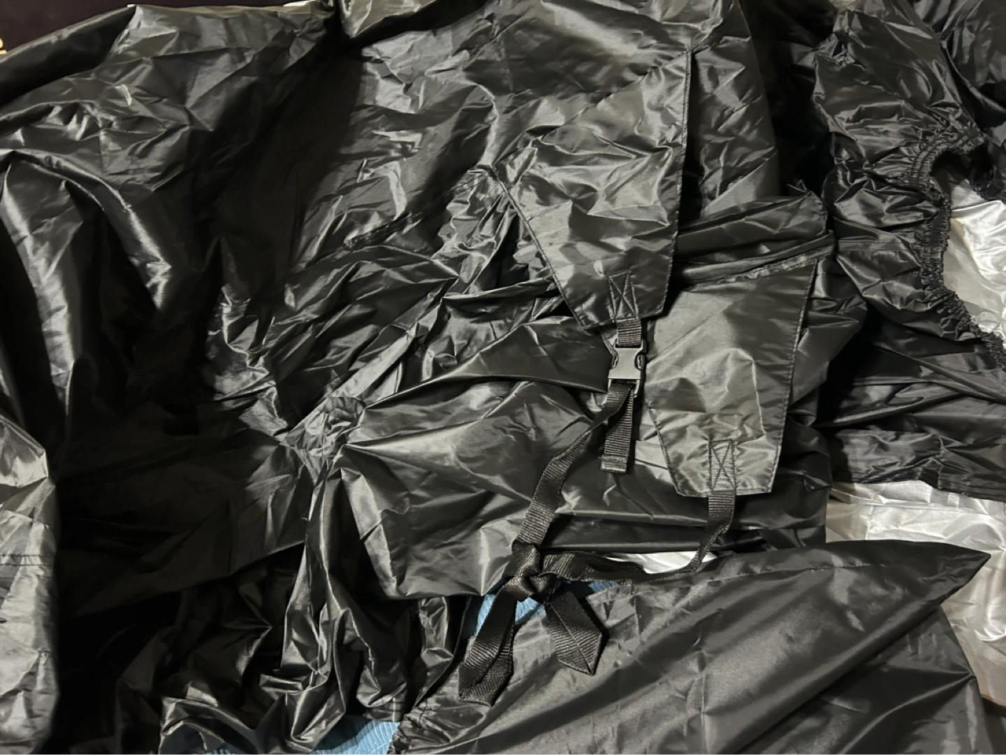 New-Black and silver  Car Cover with Reflective Strips - photo 4