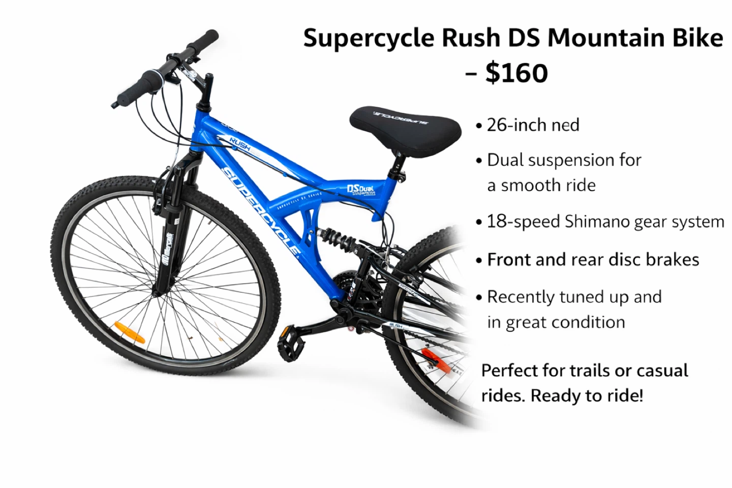 Supercycle Rush Dual Suspension Mountain Bike – Good Condition