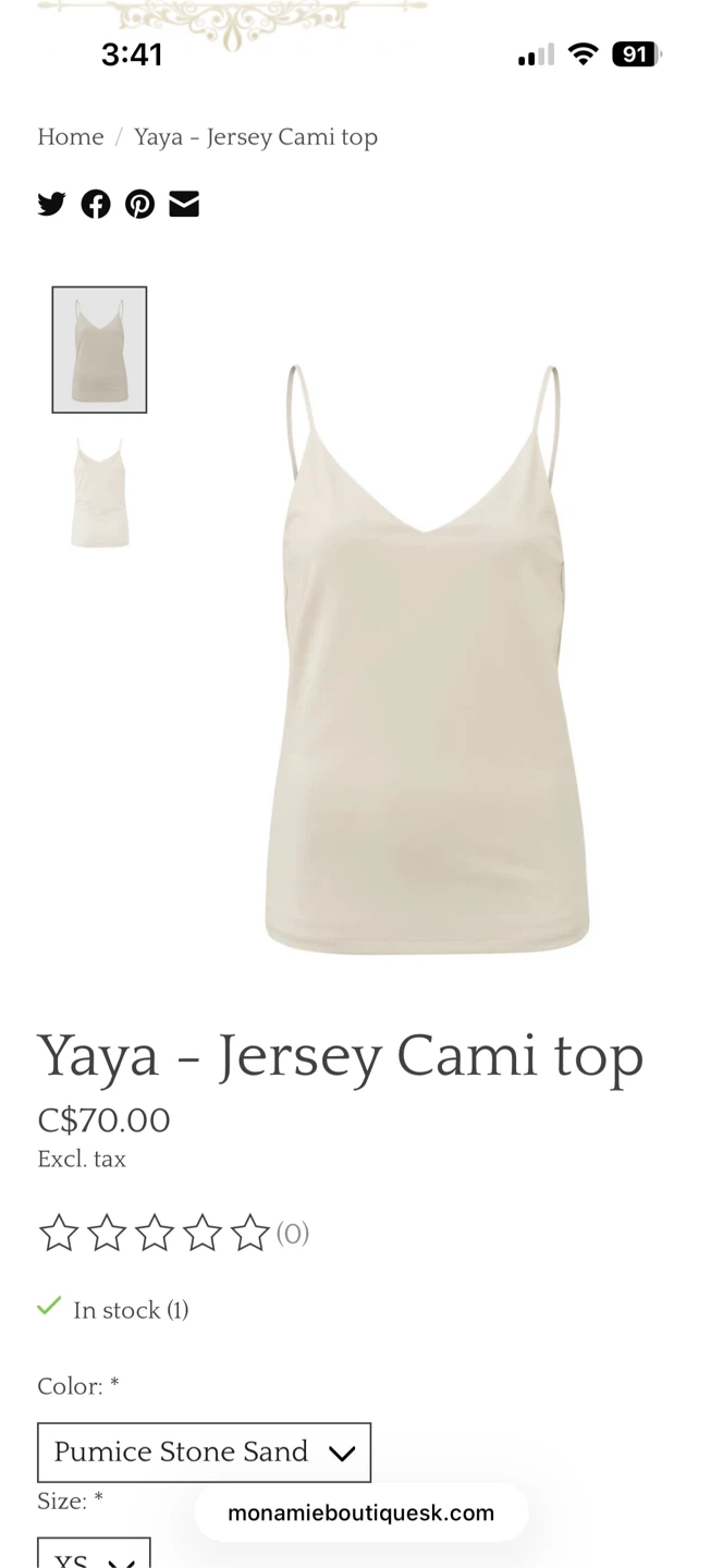 YAYA Women Jersey Cami Top - Size Medium