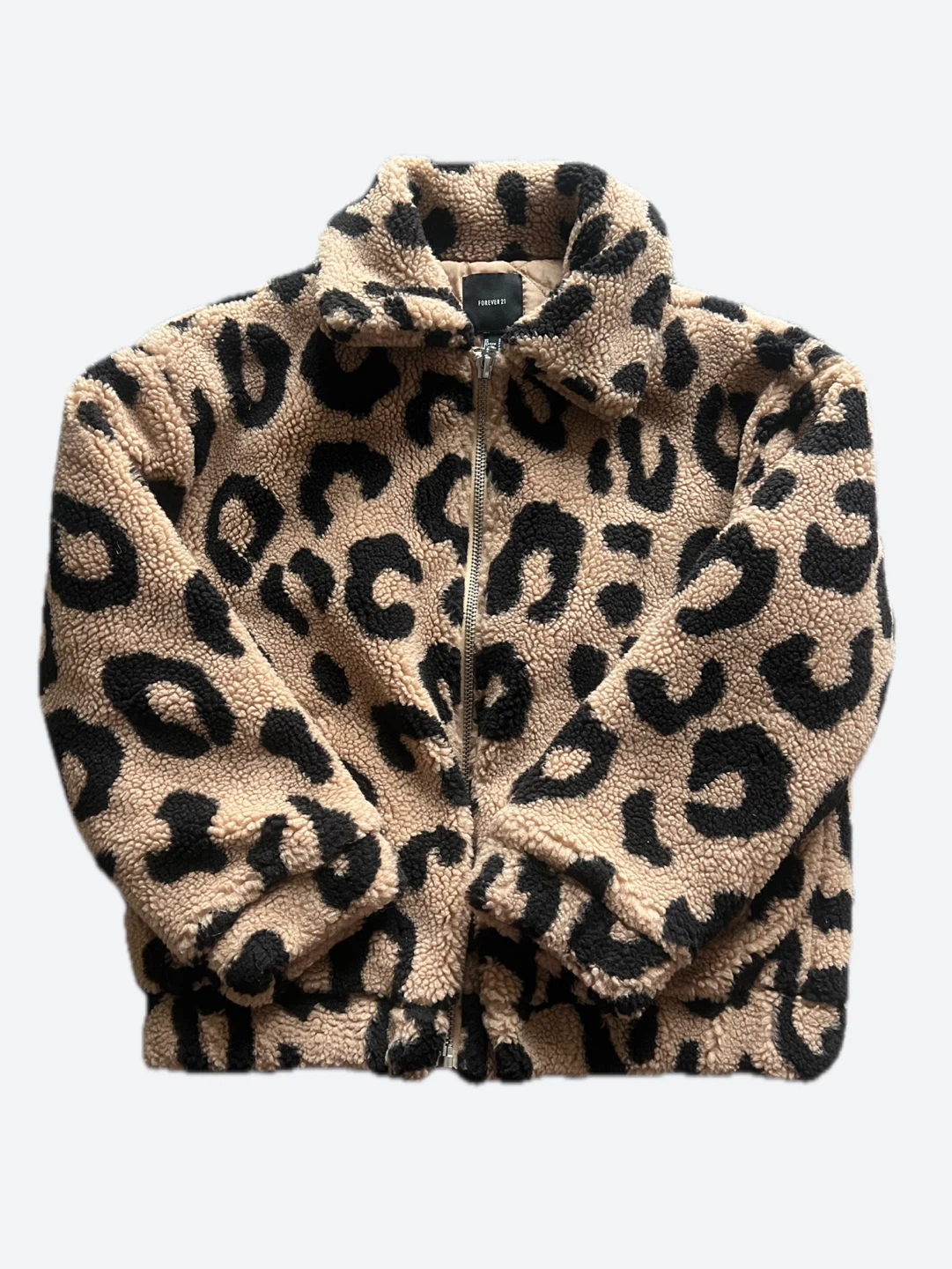 Fleece Teddy Bomber Leopard Jacket - photo 4