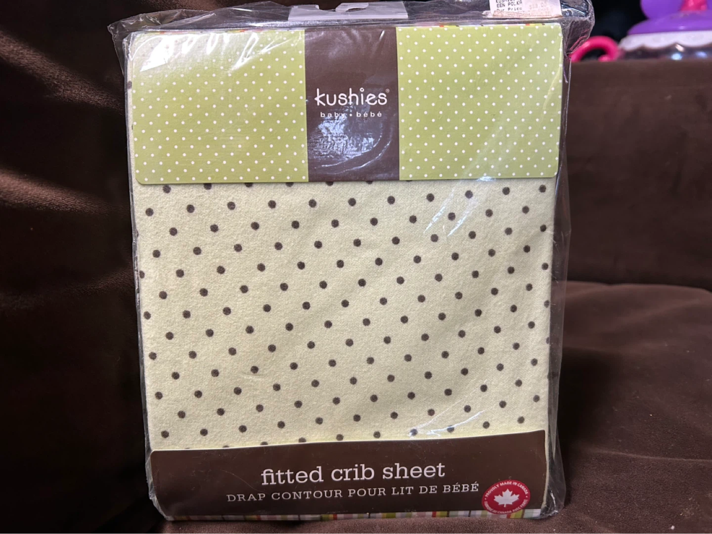 Kushies Baby Fitted Crib Sheet - Green Polka Dot