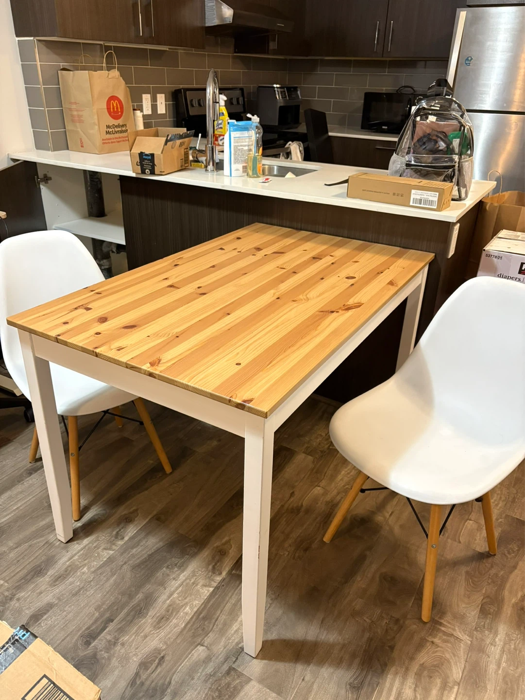 Wooden Dining Table and 2 Chairs - photo 2