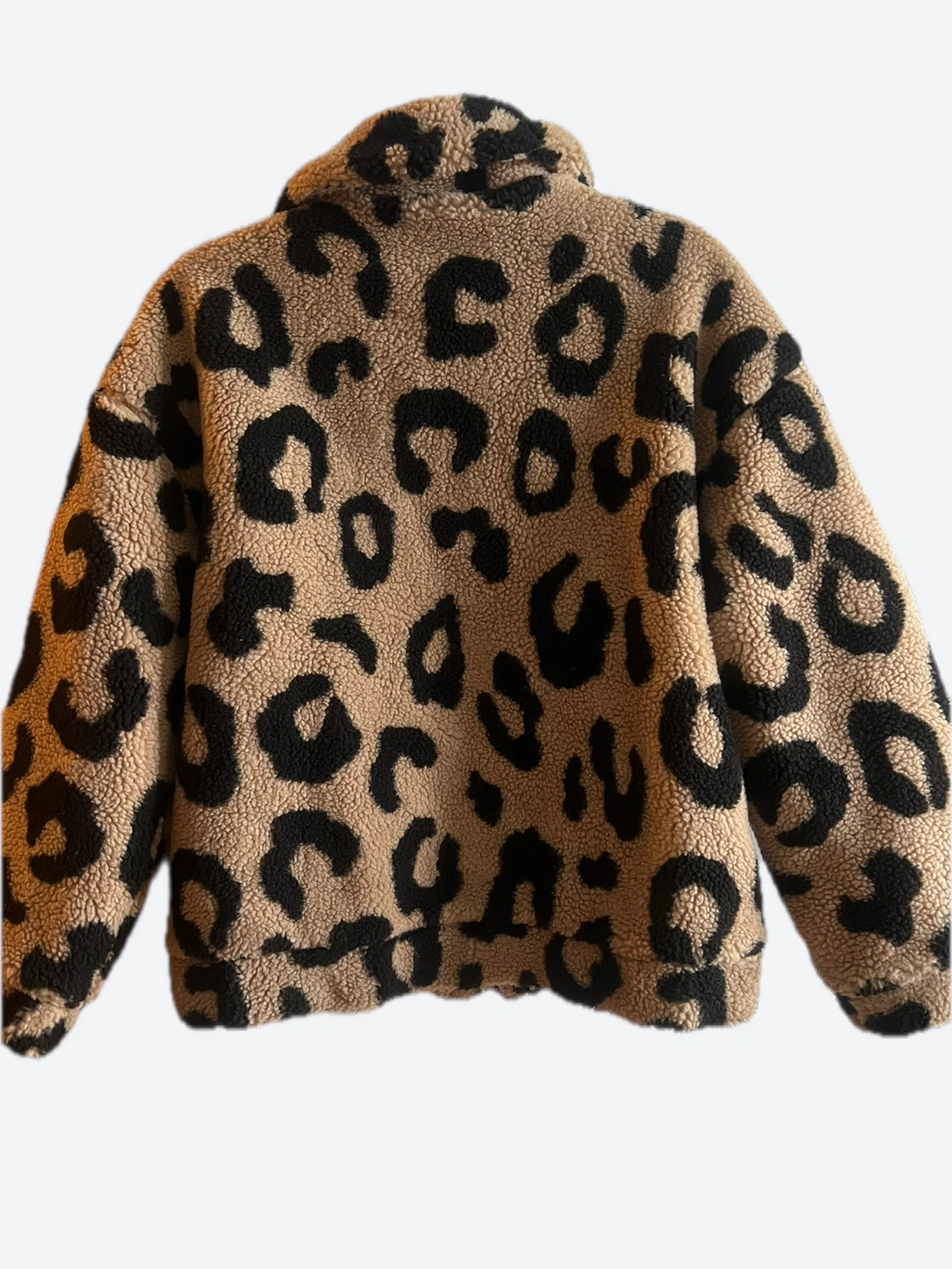 Fleece Teddy Bomber Leopard Jacket - photo 2