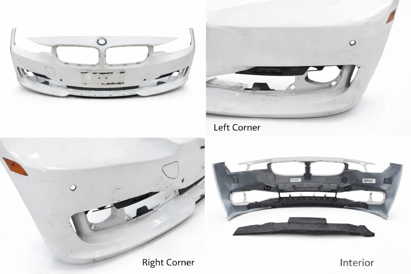 BMW F30 Front Bumper OEM White Non M Sport w/ PDC Sensors - photo 2