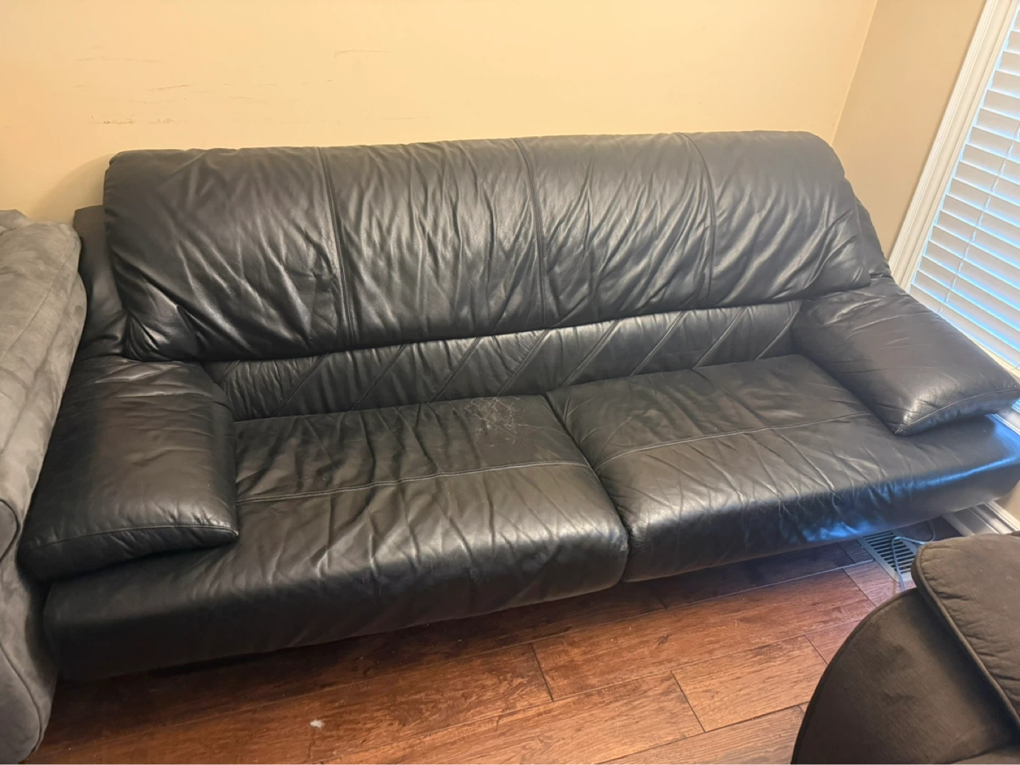 Black Leather Sofa - photo 2