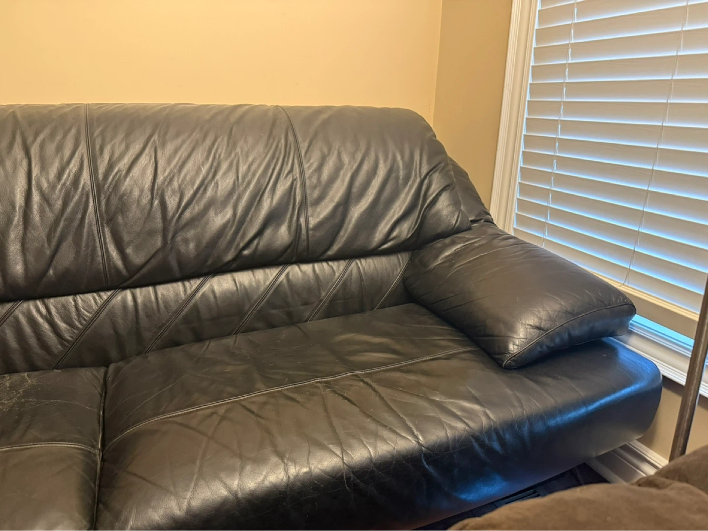 Black Leather Sofa - photo 4