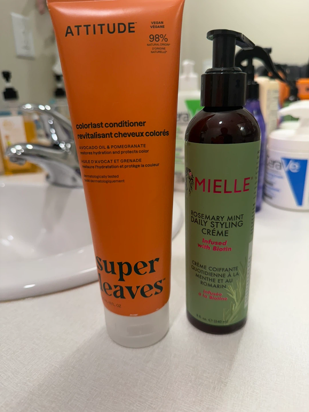 Mielle Rosemary Mint Daily Styling cream and conditioner