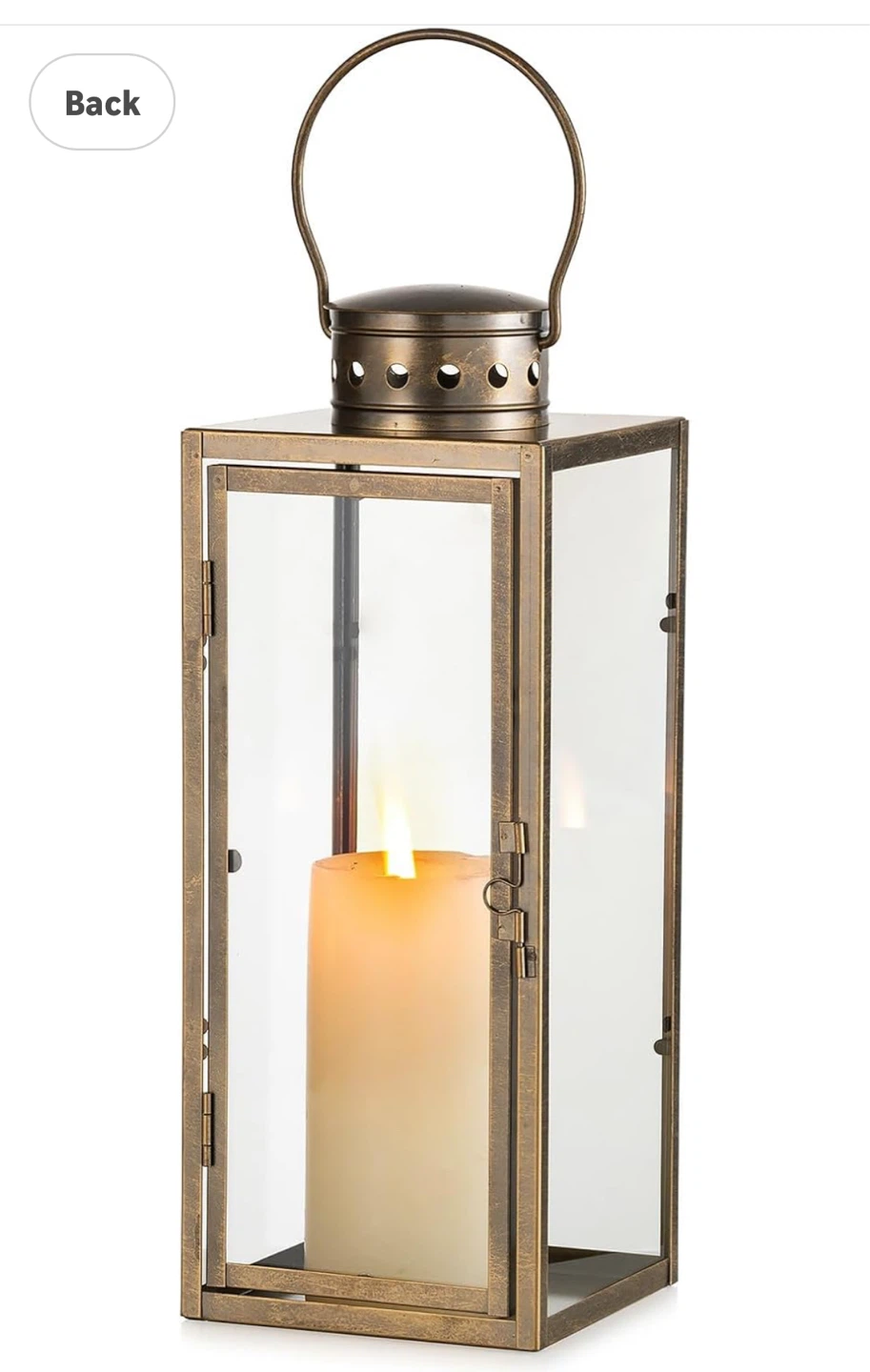 Vintage Rustic Metal & Glass Lantern - Multiple available