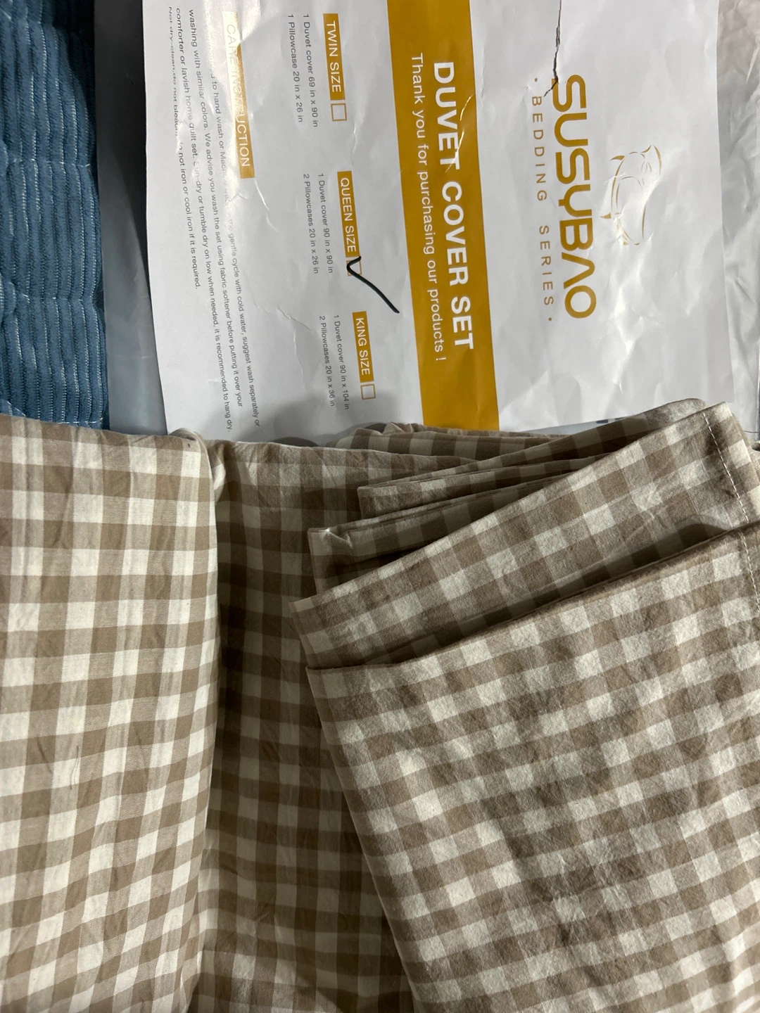 Brand New-SUSYBAO 100% cotton duvet cover Set -Queen Size - photo 4