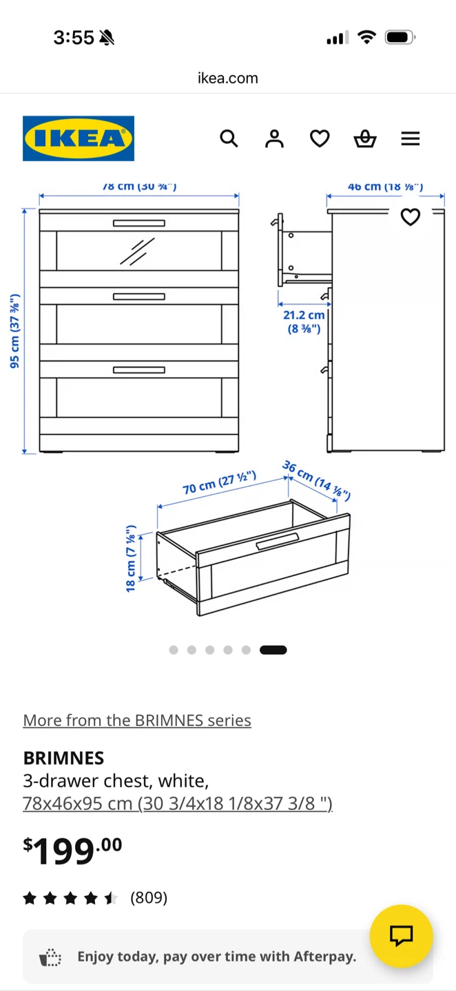 IKEA BRIMNES 3-drawer chest, white - photo 3