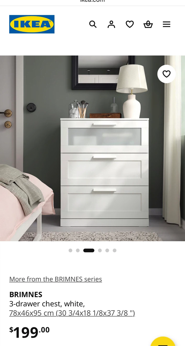 IKEA BRIMNES 3-drawer chest, white