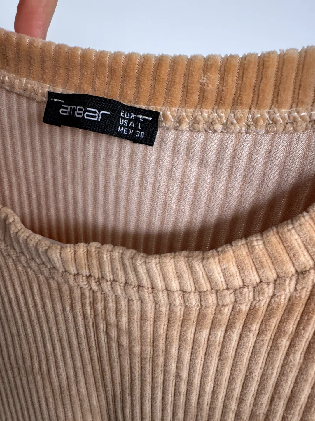 Ambar Women's Corduroy Top - Tan - Size L - photo 2