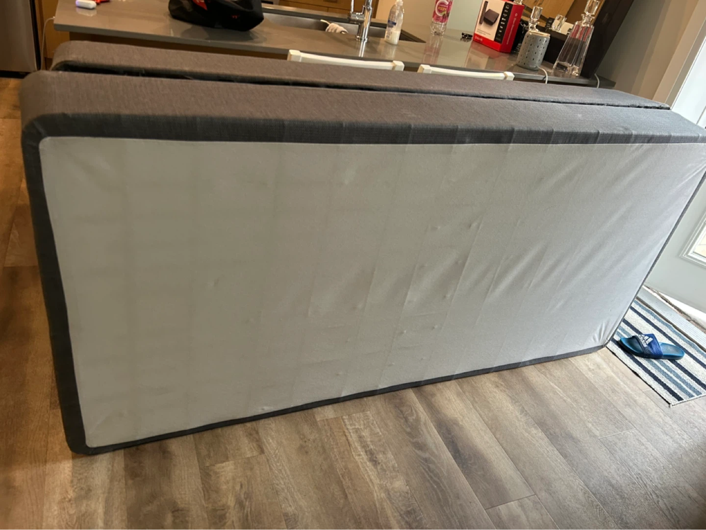 King box spring with Metal Bed Frame with Wheels