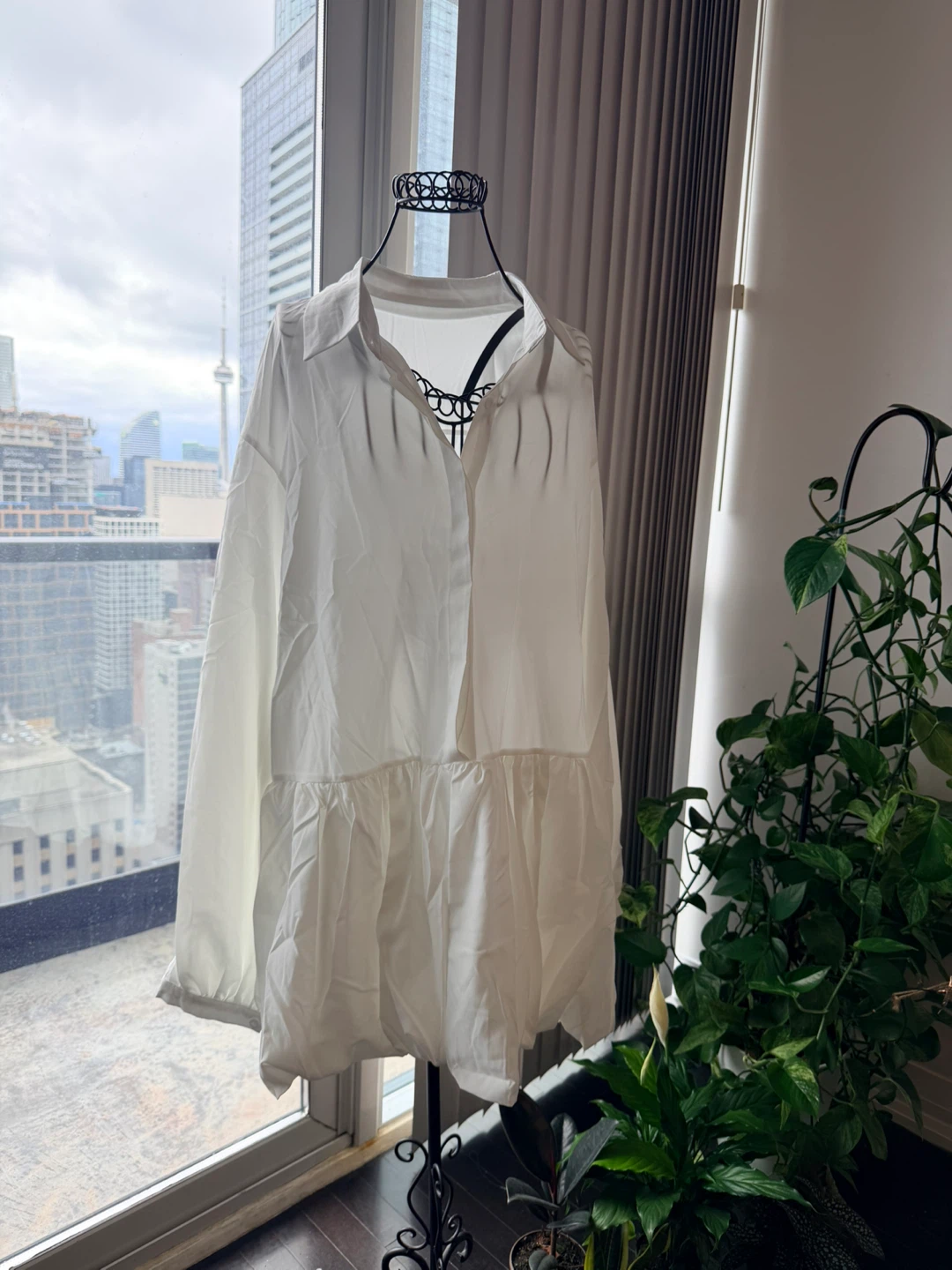 White Button-Up Tiered Dress - photo 3
