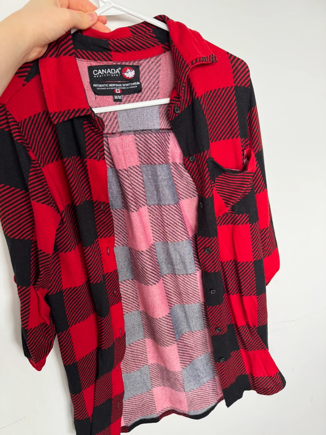 Canada Weathergear Flannel Shirt M/M Red/Black Plaid