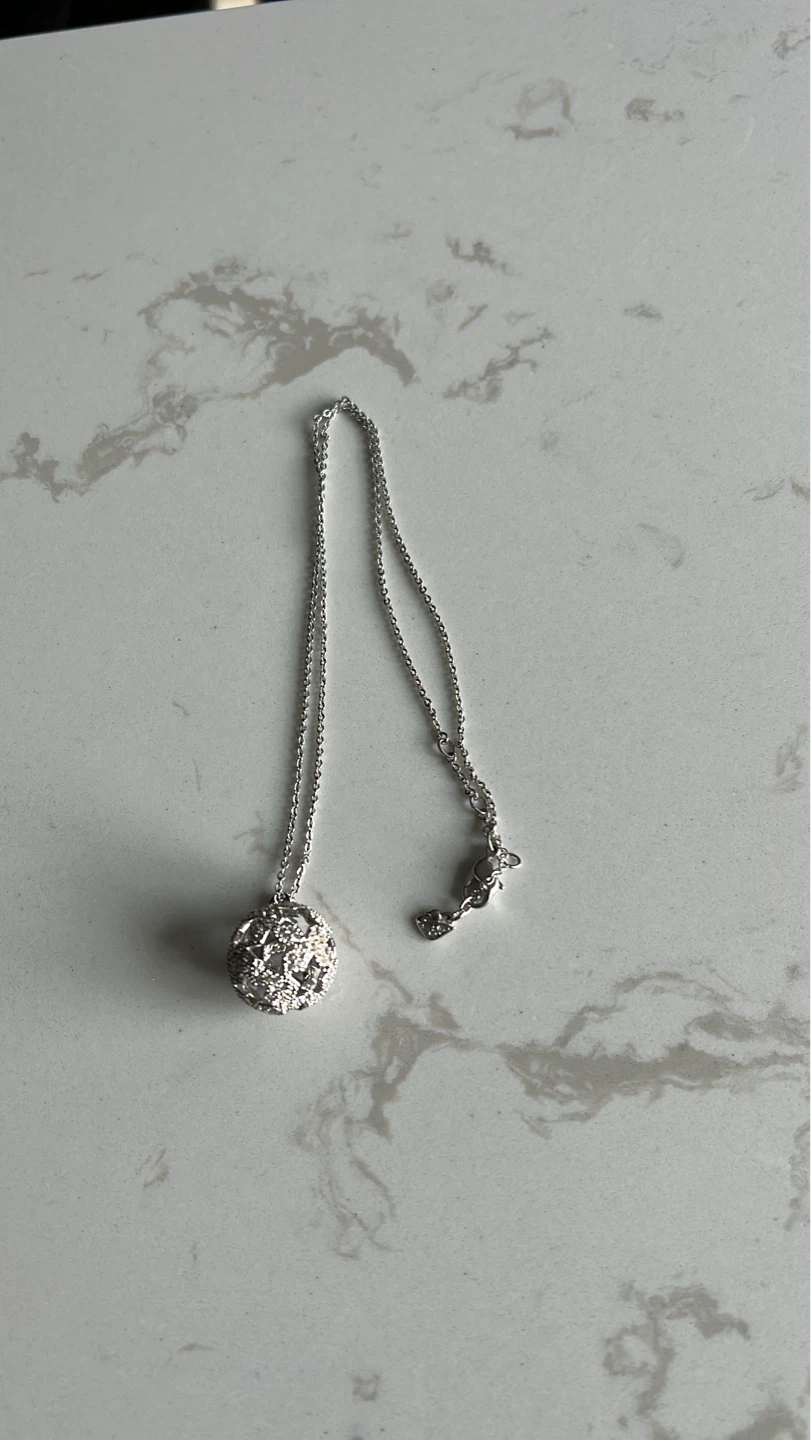Swarovski Silver Tone Orb Pendant Necklace - photo 2