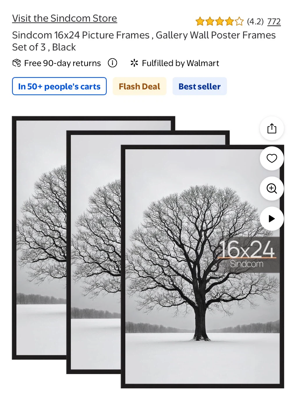 16x24 Picture Frames Set of 3