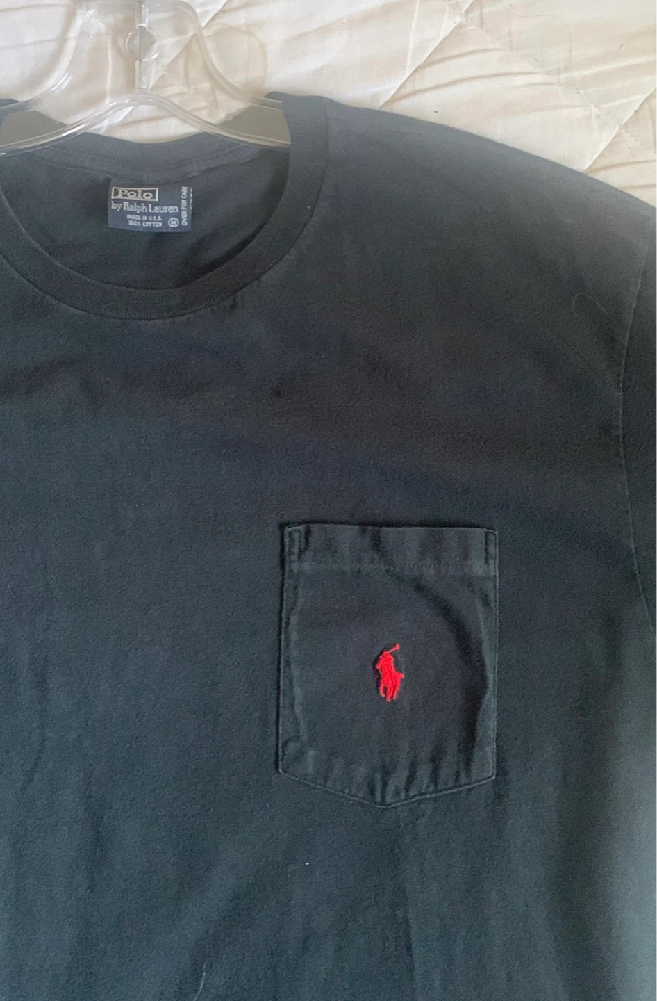 Vintage 90s Polo Ralph Lauren Black Pocket T-Shirt - Size M - photo 2