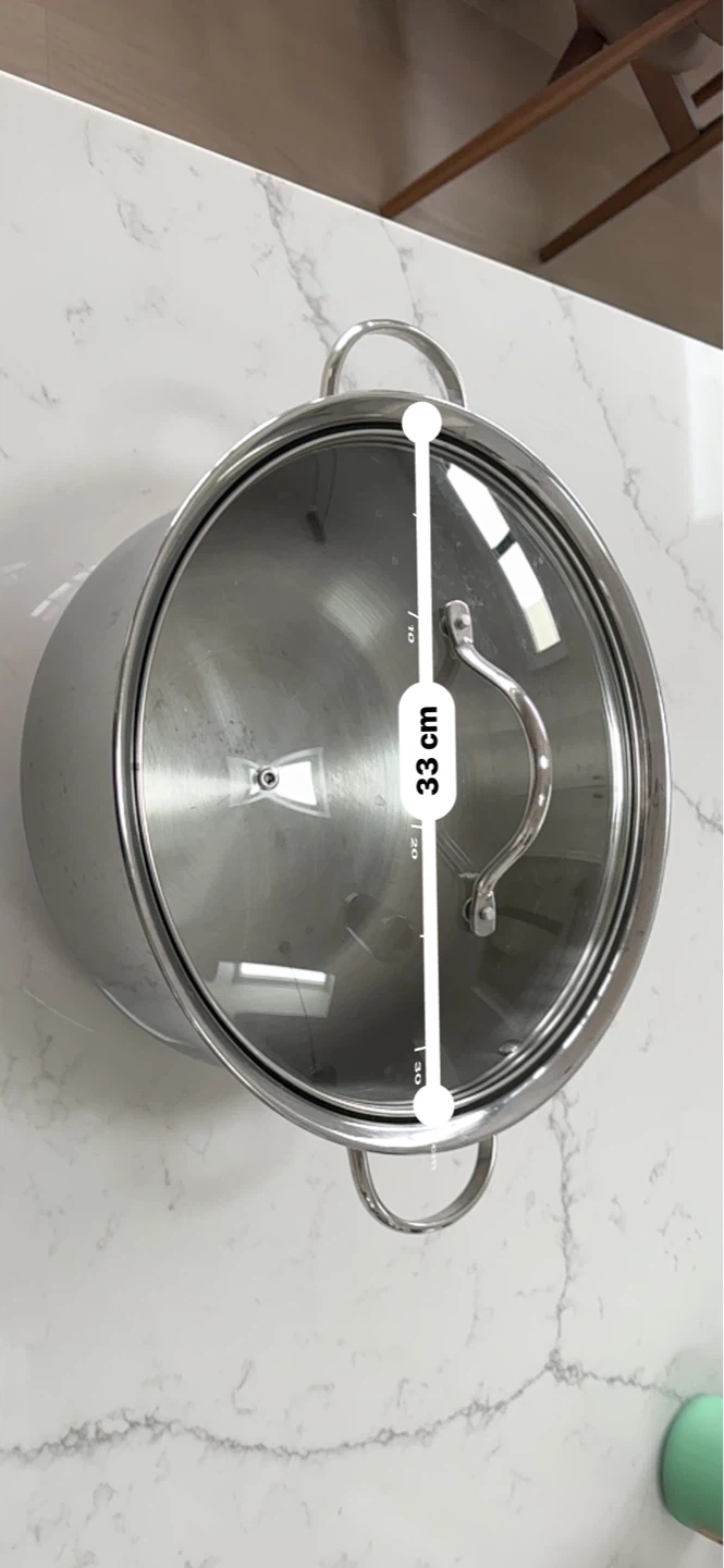 Stainless Steel Stock Pot with Glass Lid - 33 cm - photo 3