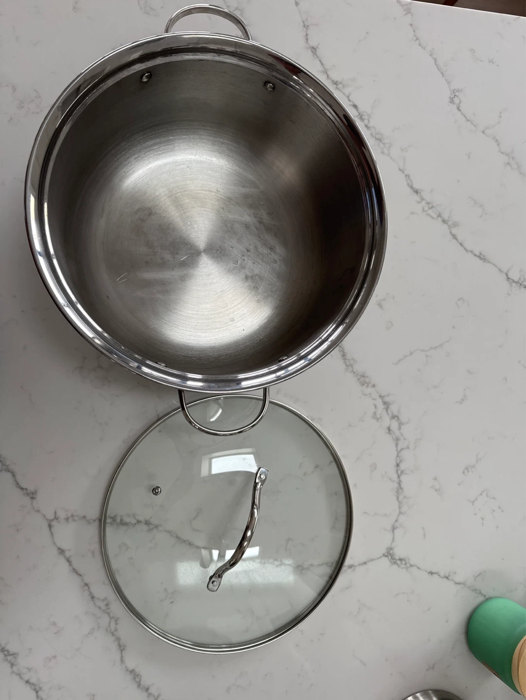 Stainless Steel Stock Pot with Glass Lid - 33 cm