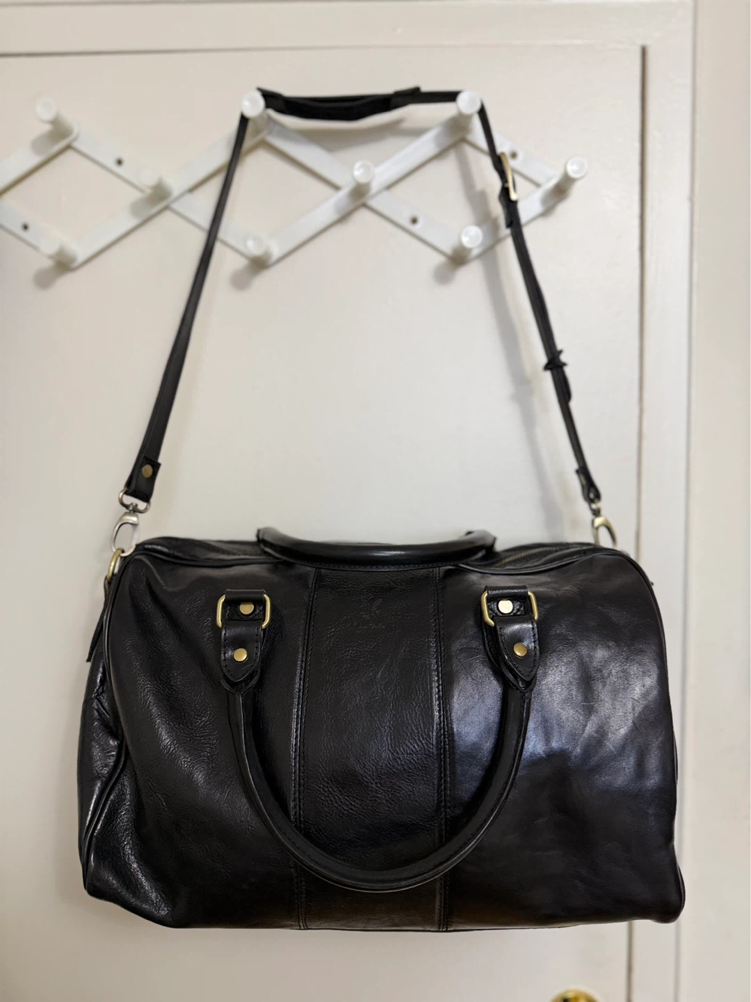 Black Leather Duffle Bag - photo 2