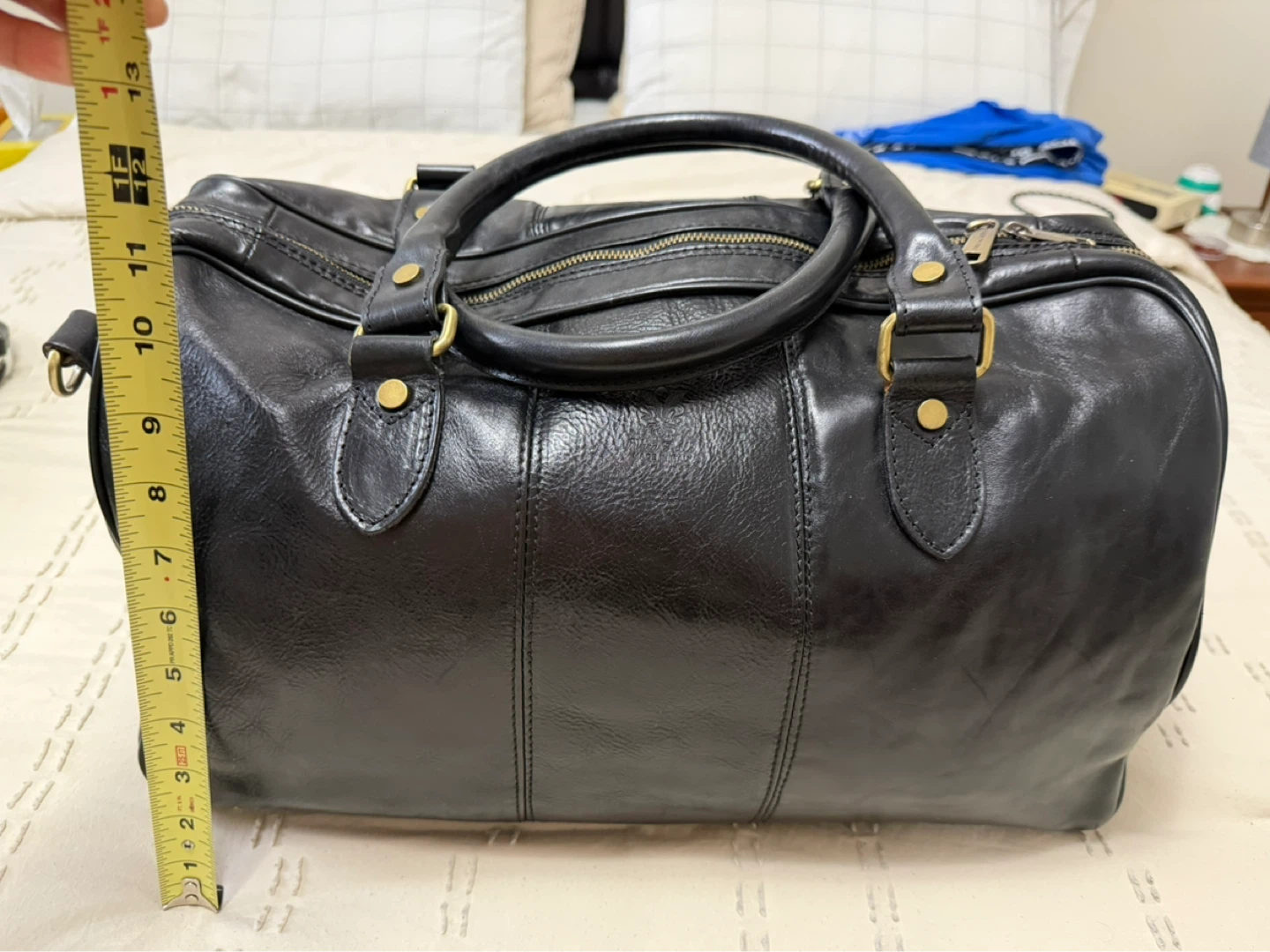 Black Leather Duffle Bag - photo 4
