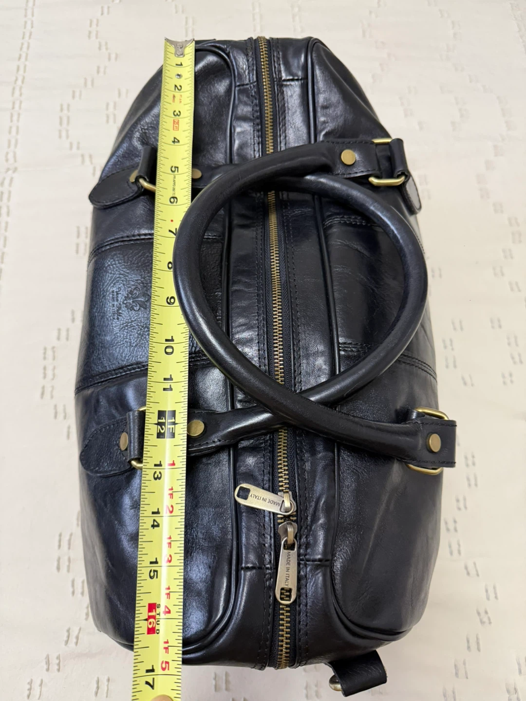 Black Leather Duffle Bag - photo 3