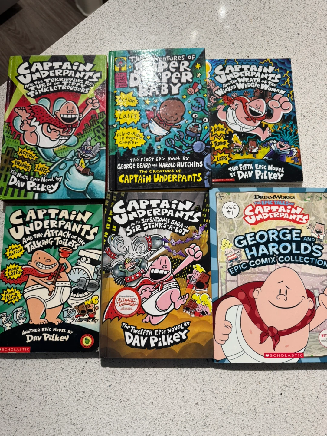 Set of 6 Captain Underpants Books