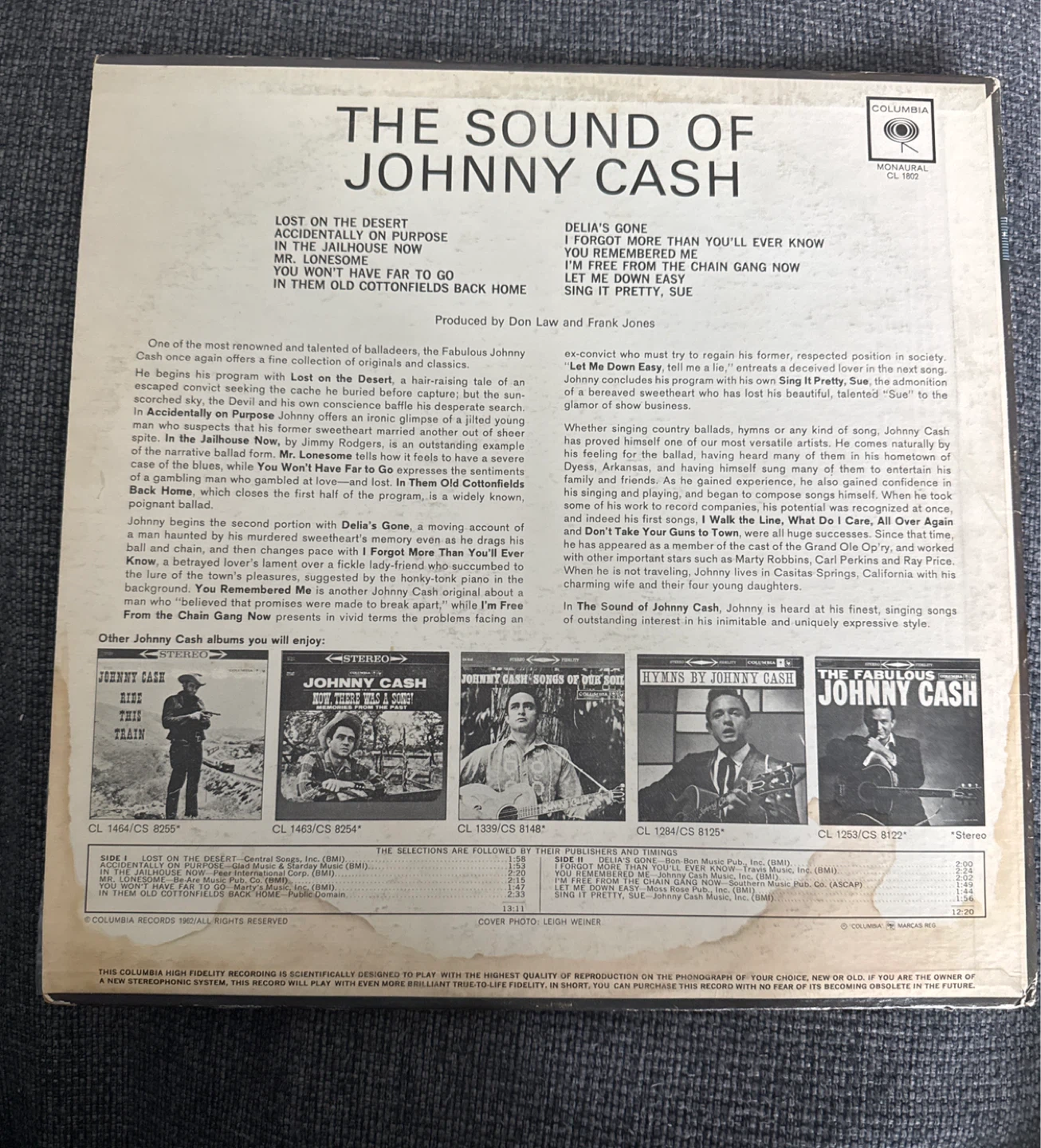 The Sound of Johnny Cash Vinyl Record Album - photo 2