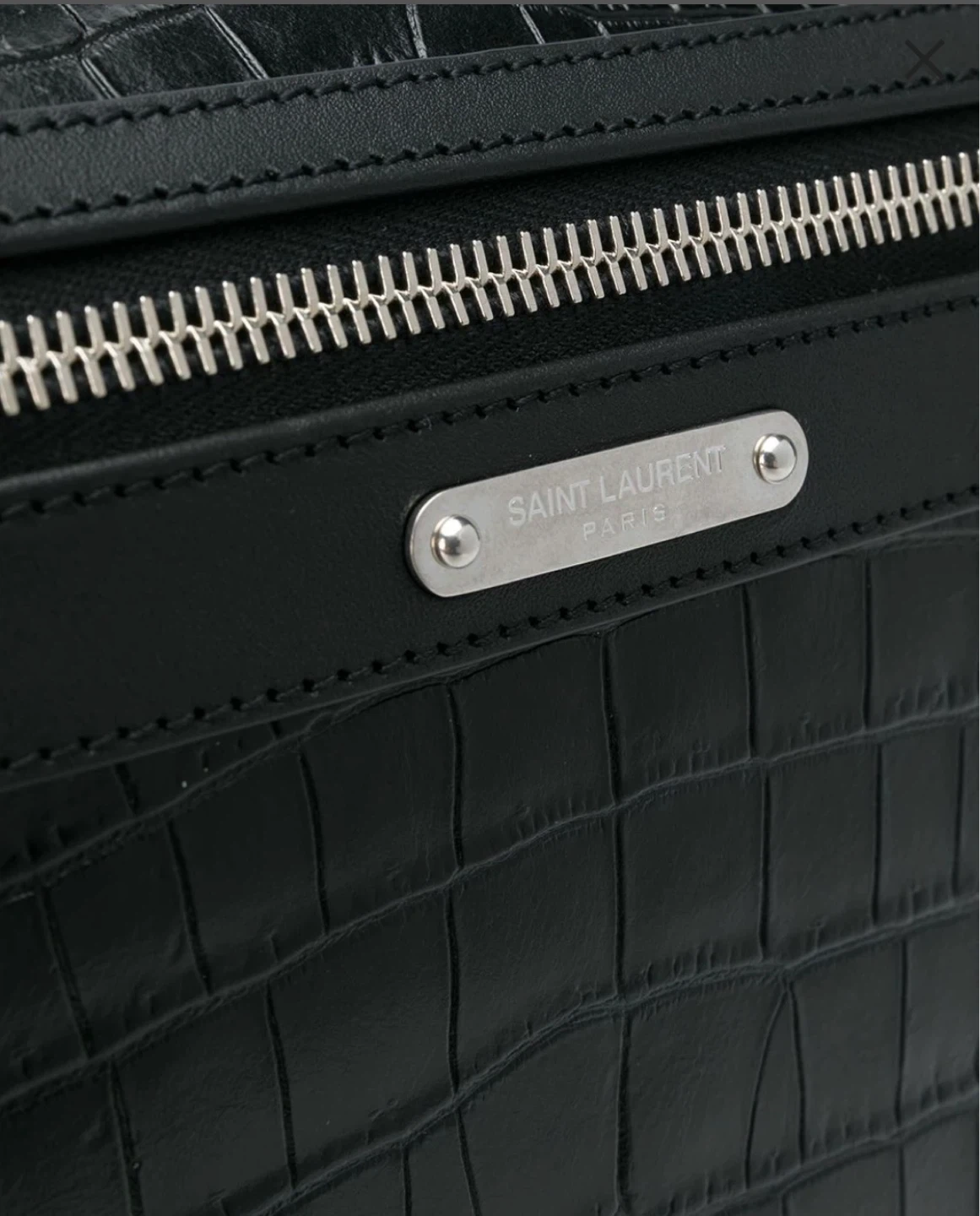 Saint Laurent Black Crocodile Embossed Leather Belt Bag - photo 3