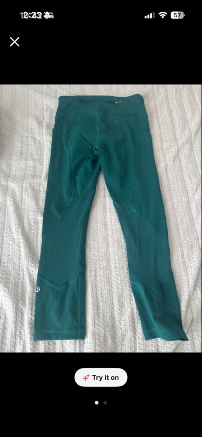 Lululemon Teal Cropped Leggings Size 4