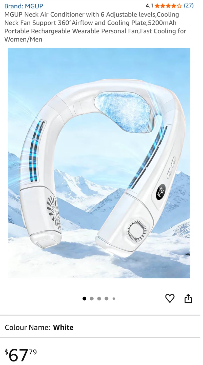 MGUP Neck Air Conditioner Fan - White - photo 2