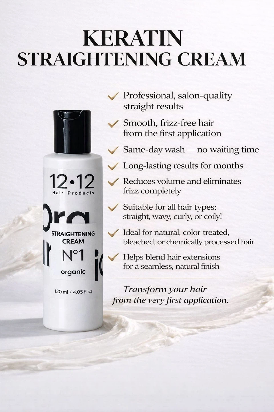 12.12 Hair Products Keratin Straightening Cream