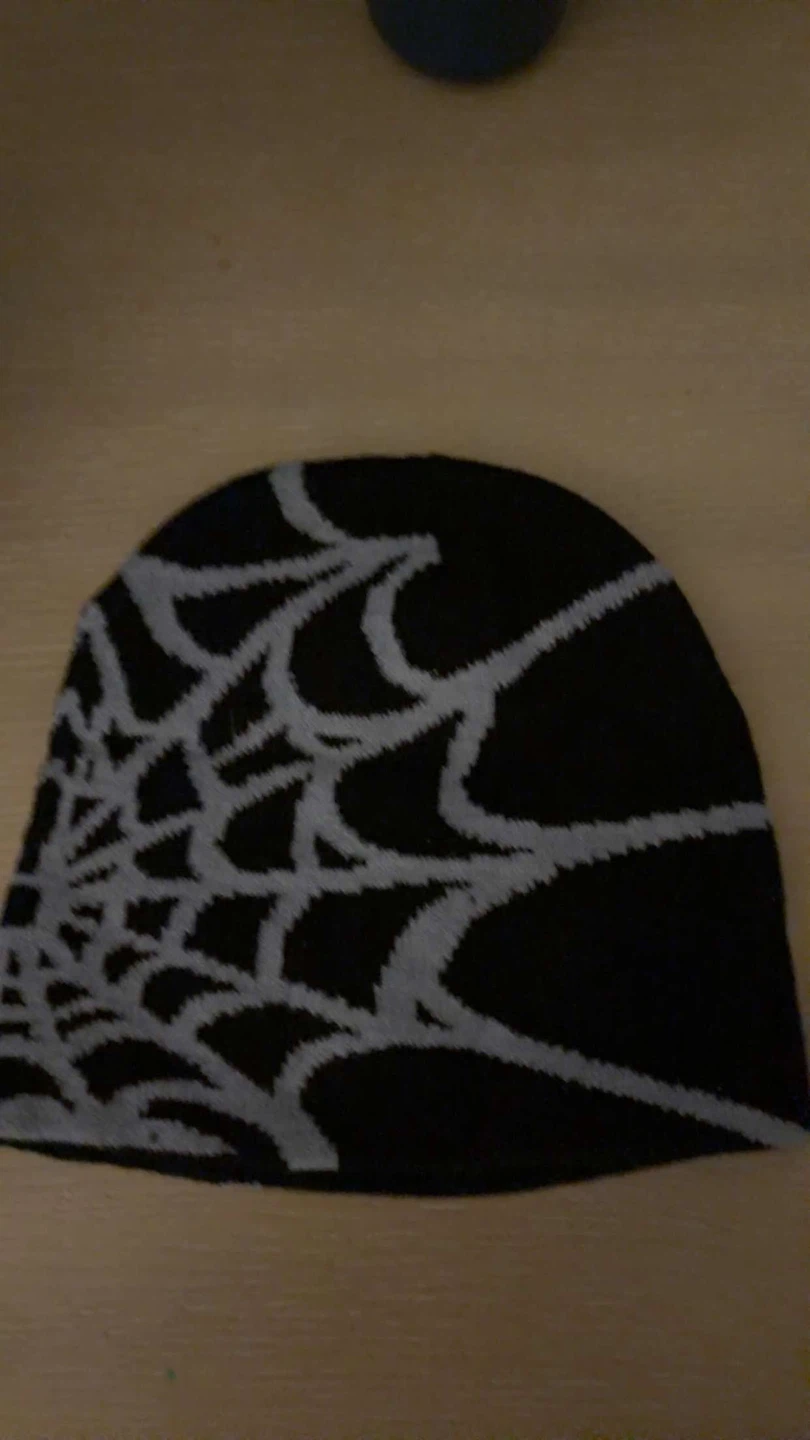 Black & Grey Spiderweb Beanie - photo 2