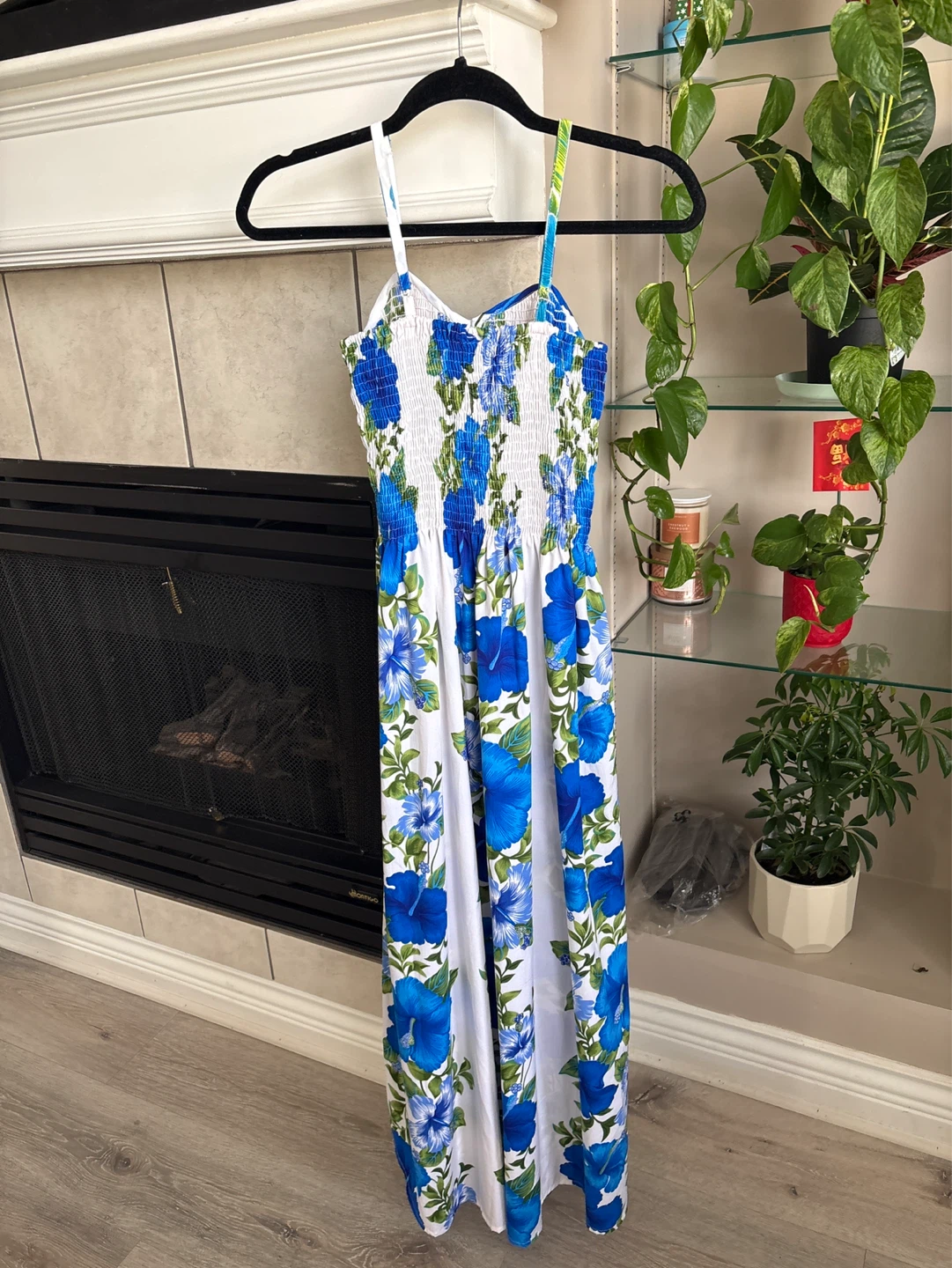 Rima Maxi Dress - White Blue Floral - One Size Fits All - photo 2