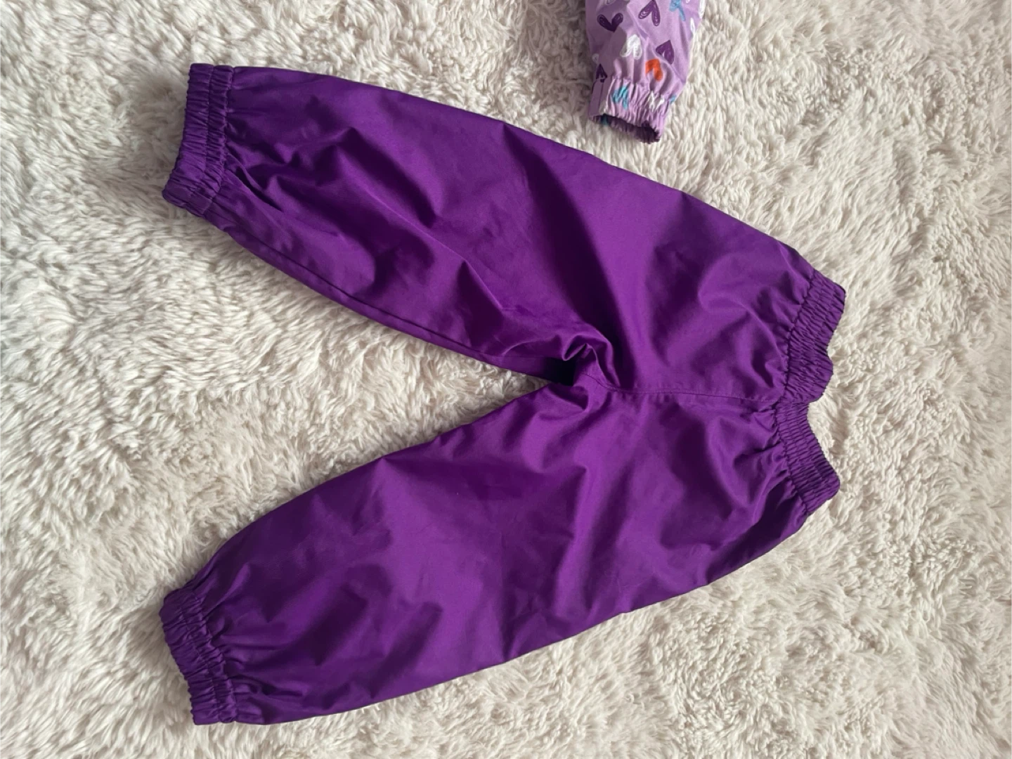 Toddler girl 3t Purple Heart Print Rain Jacket and Pants Set - photo 2