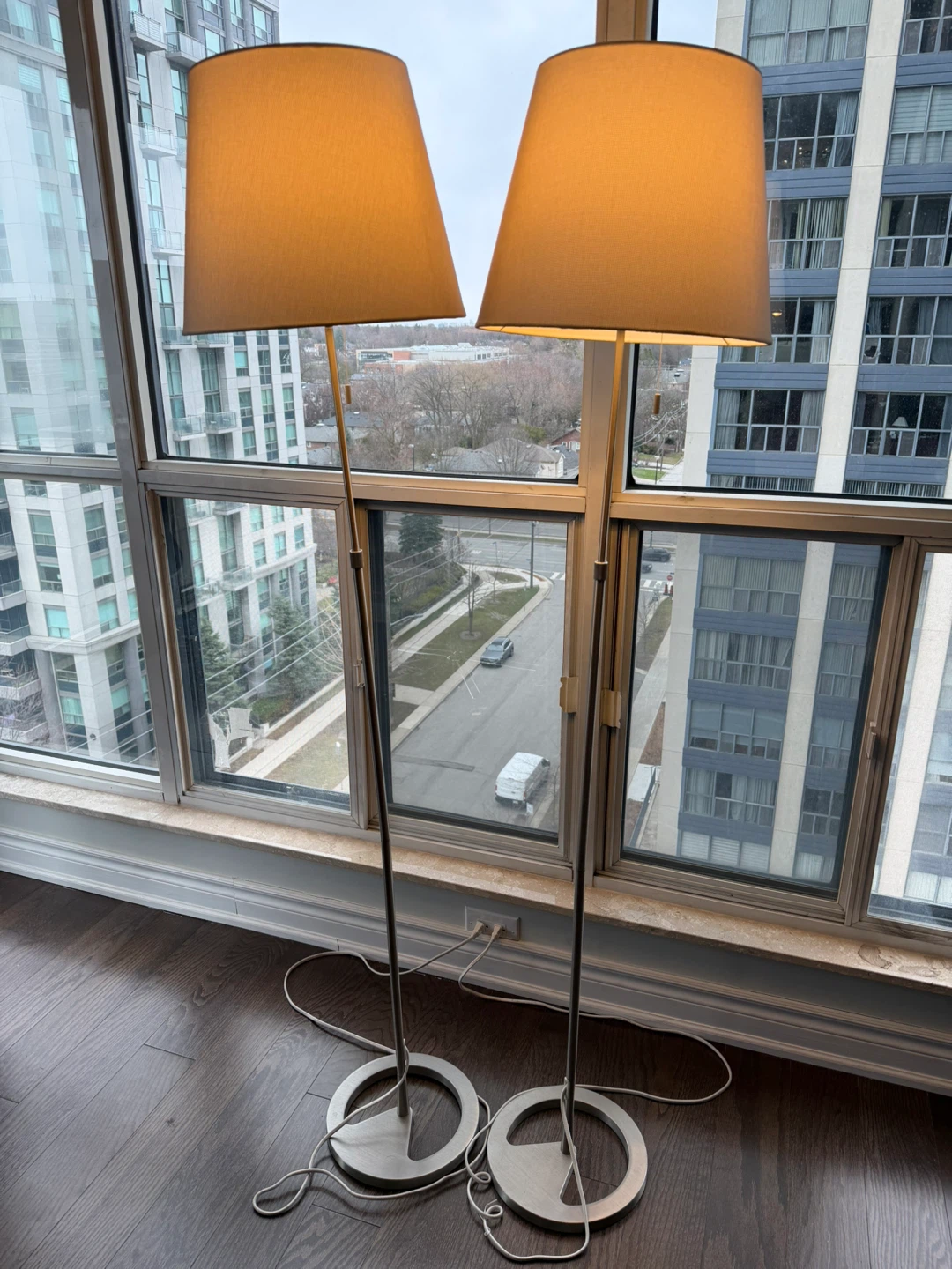 Height adjustable Floor lamp Nikel plated white - photo 2