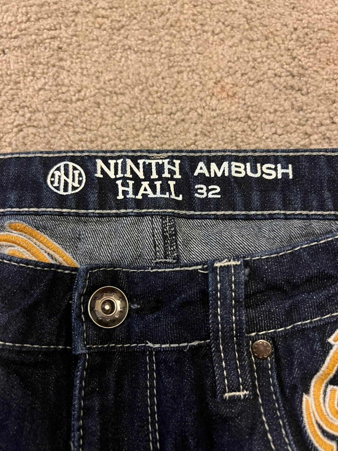 Ninth Ambush Hall Embroidered Baggy Jeans Size 32 - photo 3