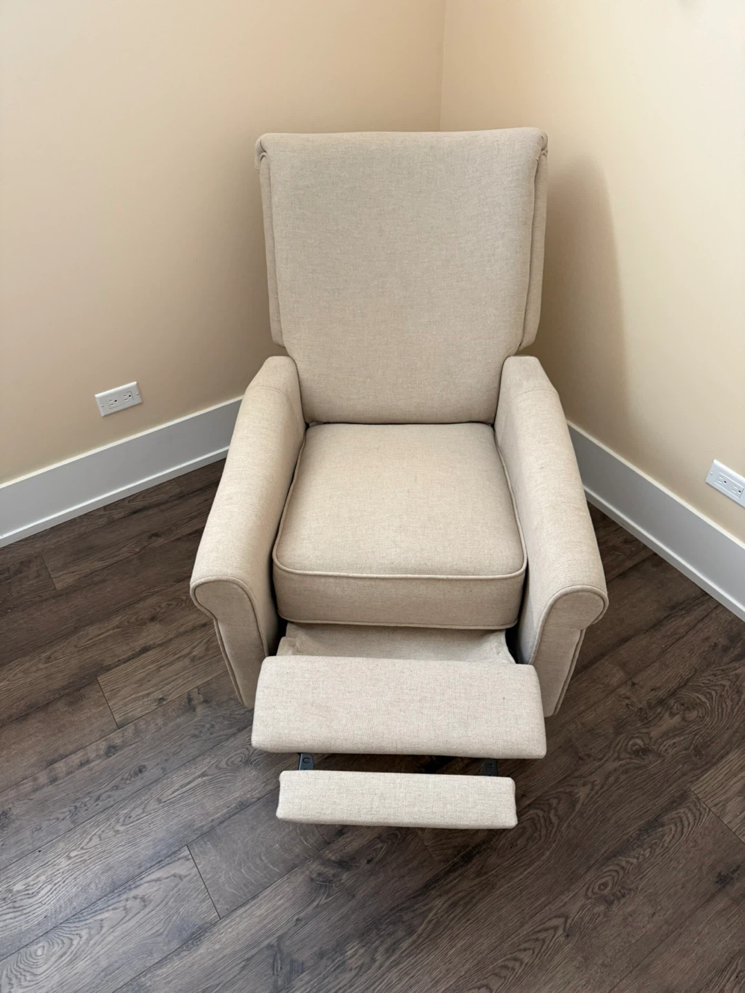 Beige Upholstered Recliner Chair - photo 2