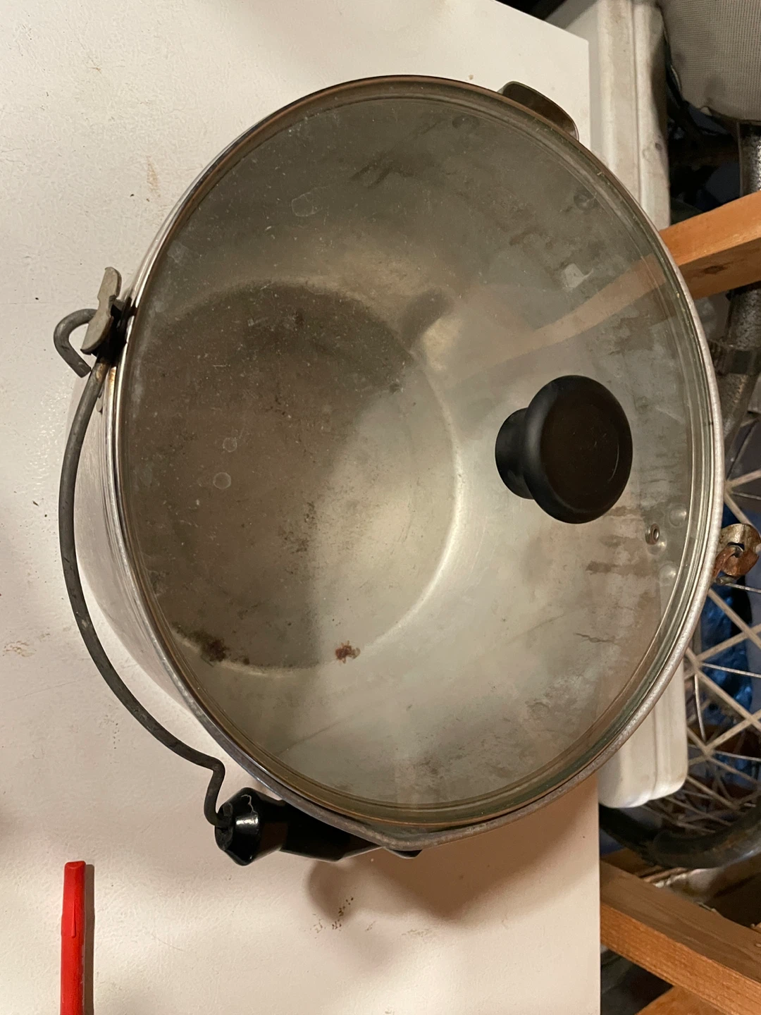 Large Metal Pot with Glass Lid