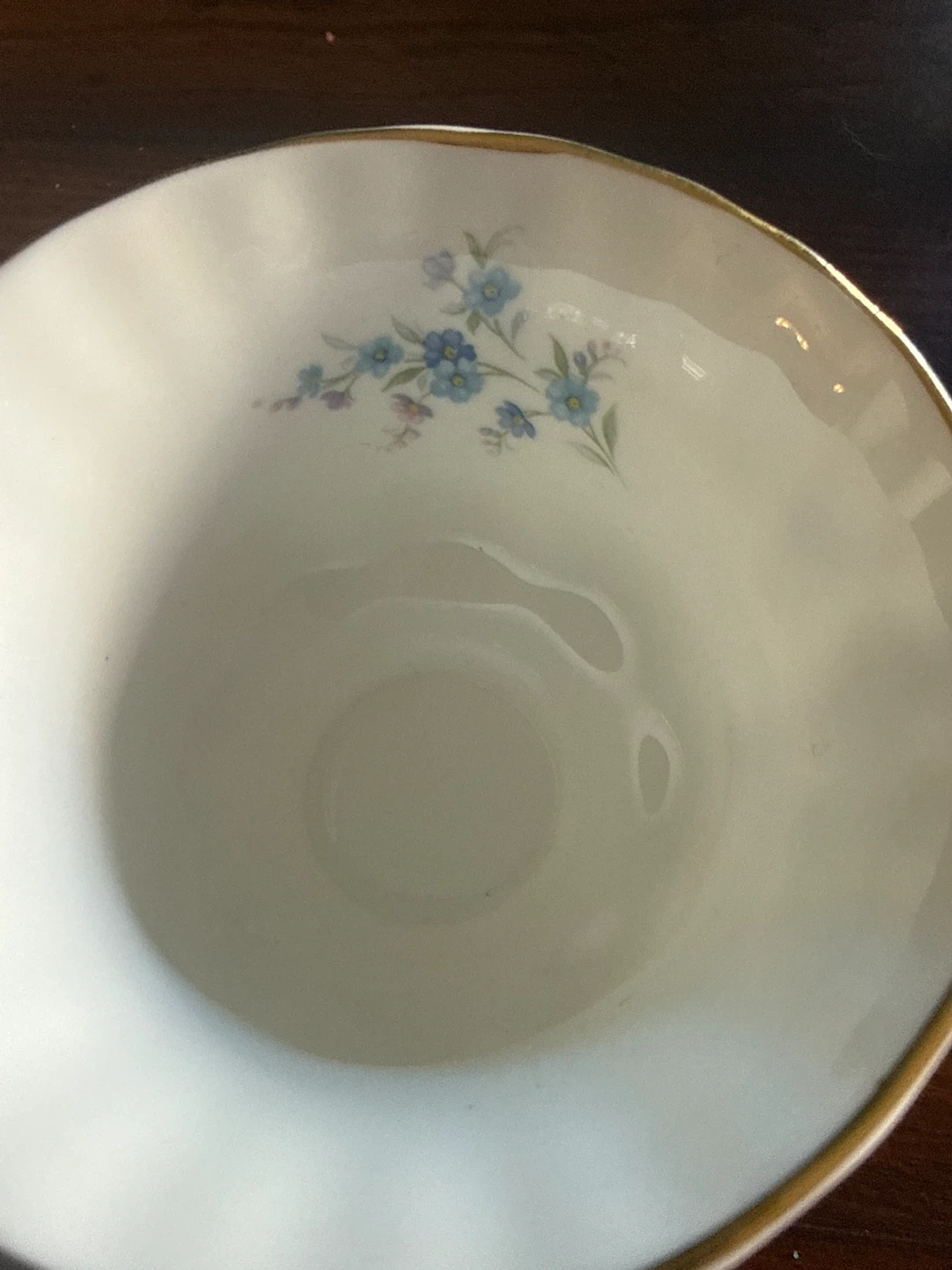 White Creamer Pitcher with Blue Floral Design - photo 3