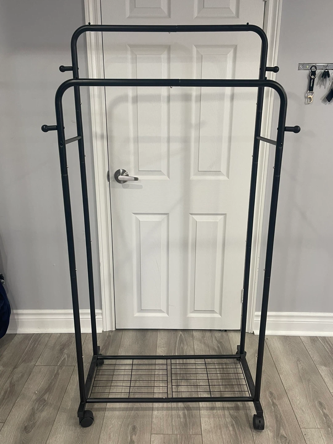 Black Metal Rolling Garment Rack
