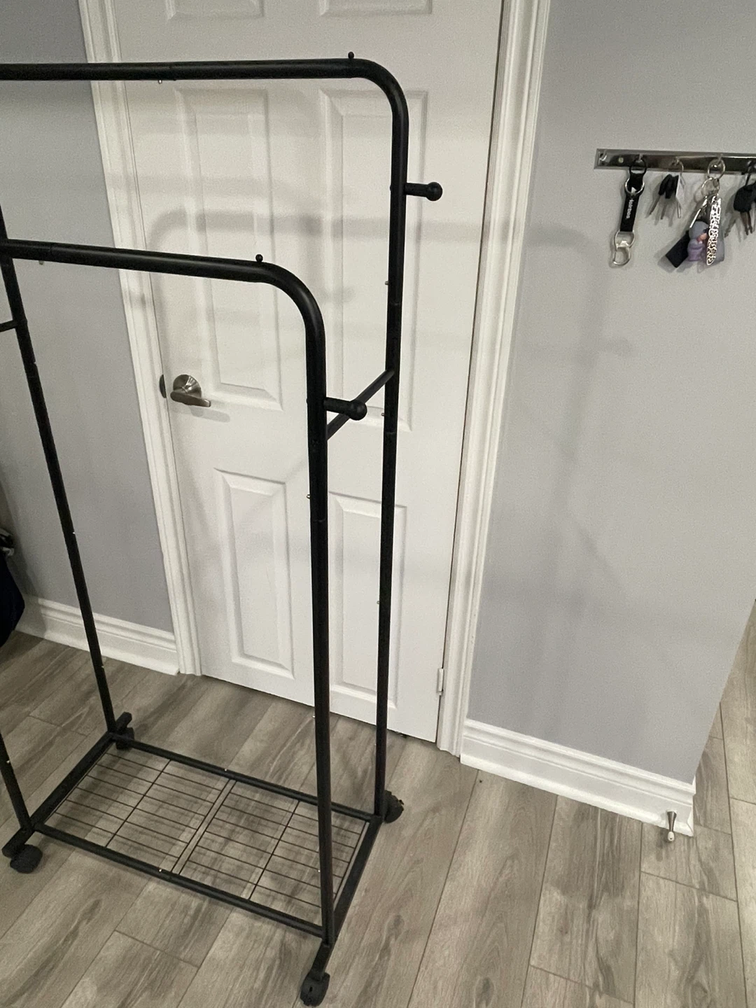 Black Metal Rolling Garment Rack - photo 2