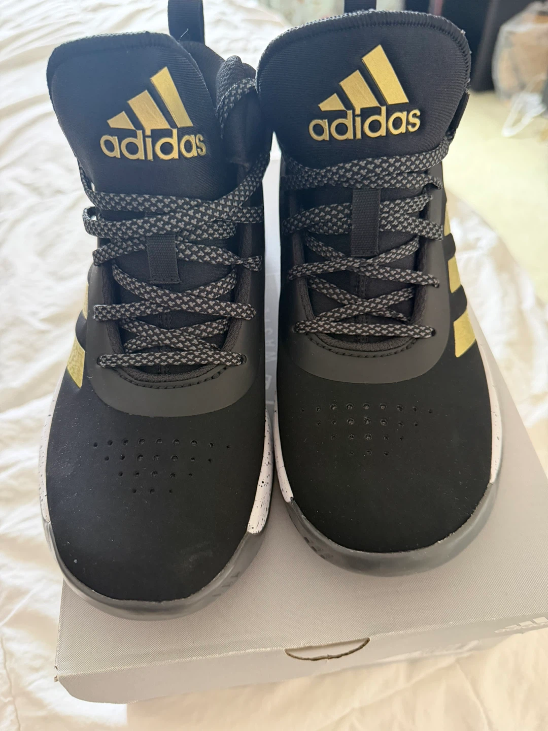 Adidas Cross Em Up 5 K Wide Basketball Shoes - Black/Gold - photo 2