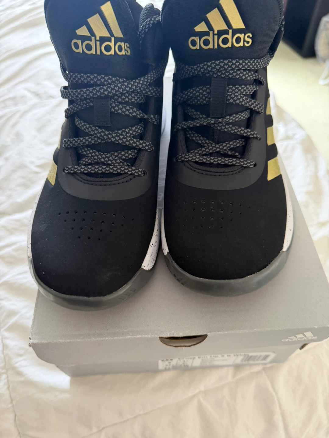 Adidas Cross Em Up 5 K Wide Basketball Shoes - Black/Gold
