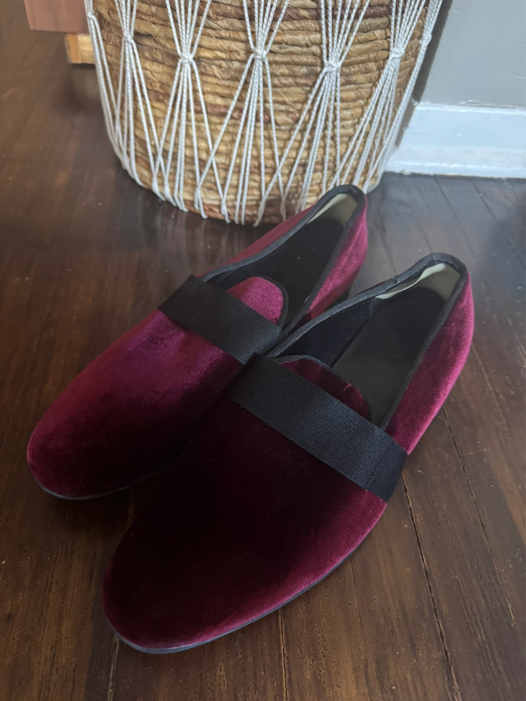 Aldo Size 12 Burgundy Velvet Dress Shoes