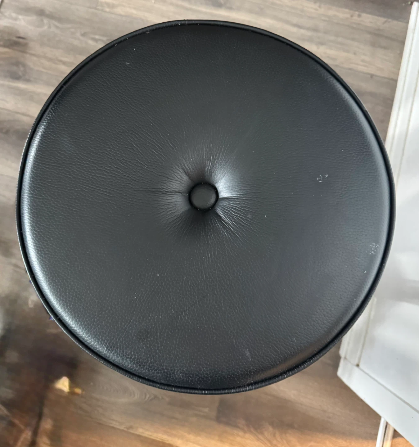 Adjustable Black Faux Leather Bar Stool - photo 2