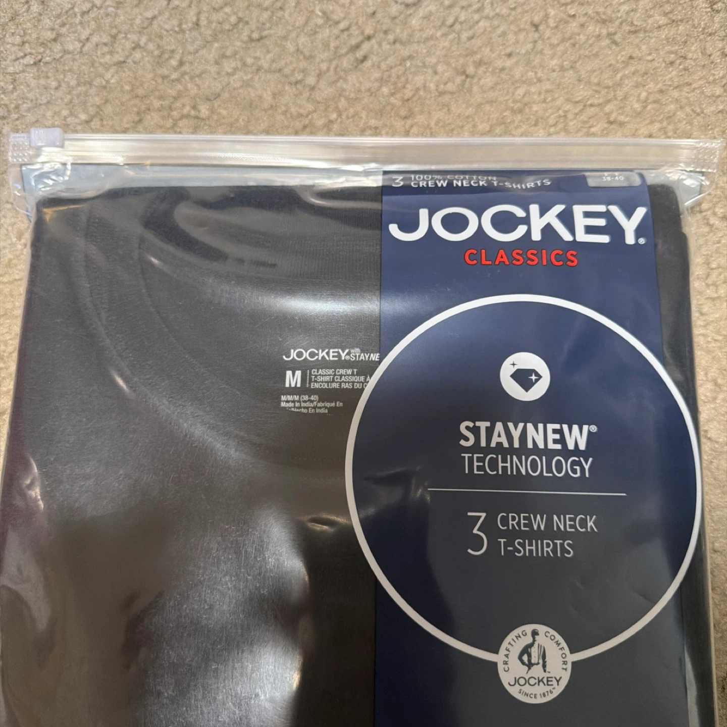 Jockey Classics Men's Stay Technology 3-Pack Crew Neck T-Shirts