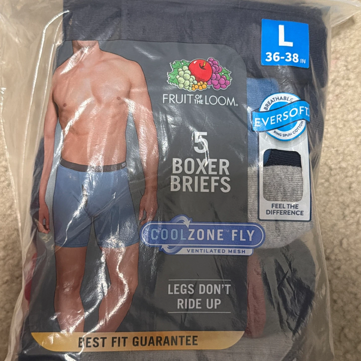 Fruit of the Loom Men's Boxer Briefs - Large (5 Pack) - photo 2