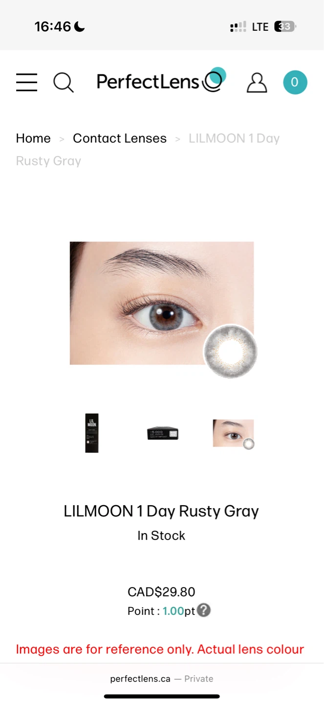 LIL MOON Rusty Gray Color Contact Lenses - 10 Pieces